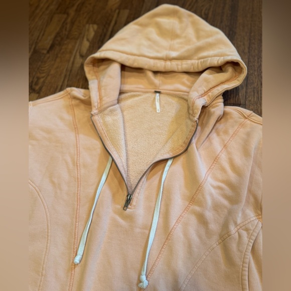 Free People Orange Pink Oversized High Road Pullover Sweatshirt Size Medium - Picture 6 of 8